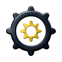 gear 3d rendering icon illustration comma separated, no special characters png