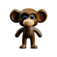 monkey 3d rendering icon illustration png