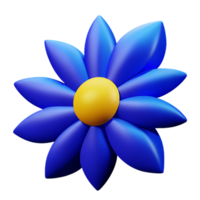 blue flower 3d rendering icon illustration png