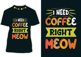 Coffee Cat T-shirt Design vector