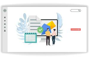 Women and men shaking hands. website page Agreement. Modern flat design concept of web page design for website and mobile website vector