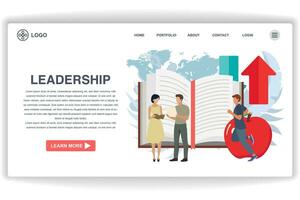 A man is running. website page Leadership. Modern flat design concept of web page design for website and mobile website vector