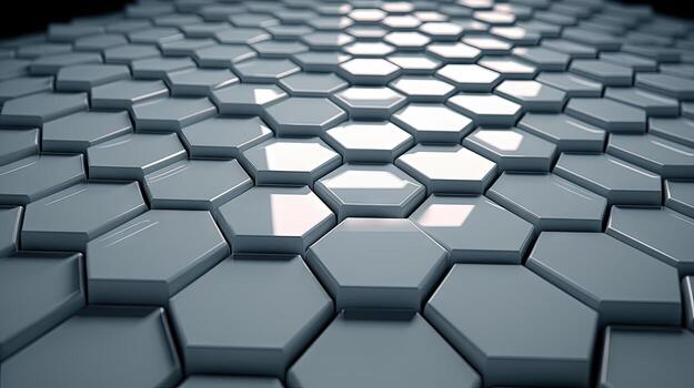Abstract background with hexagonal tiles. Tech styled hex pattern. Generated AI. photo