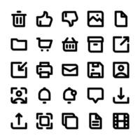 Essential UI icons, in line style for any purposes, including business, applications, web, music, multimedia, and others. vector