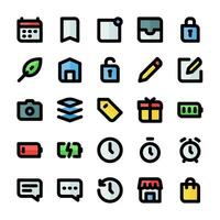 esencial ui iconos, en de colores contorno estilo, para ninguna propósitos, incluso negocio, aplicaciones, web, música, multimedia, y otros. vector