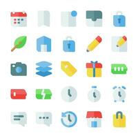 Essential UI icons, in flat style, for any purposes, including business, applications, web, music, multimedia, and others. vector