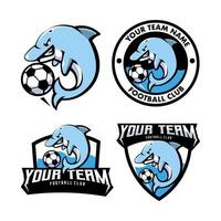 Dolphin soccer sport logo vector