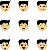 Simple Boy Emoticons vector