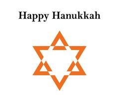 Happy Hanukkah star of david orange color of religious celebration vector