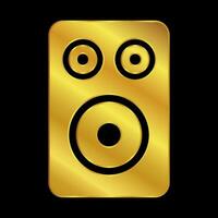 gold colored column speaker icon vector