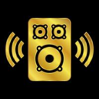 gold colored column speaker icon vector