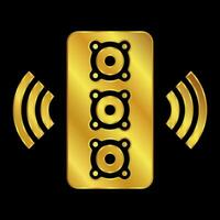 gold colored column speaker icon vector