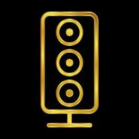 gold colored column speaker icon vector
