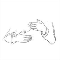 continuous line drawing person with hug gesture illustration vector