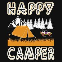 contento camper t camisa diseño vector