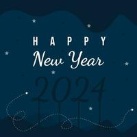 2024 number for Happy New Year vector