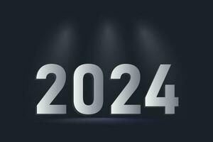 2024 number for Happy New Year vector
