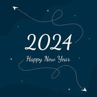 2024 number for Happy New Year vector