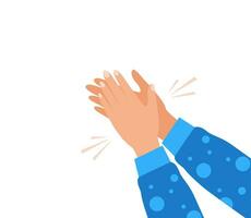 Human hands clapping. Applauding hands. Expression of approval, admiration, support, gratitude, recognition. Vector illustration in flat style.