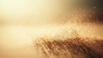 Dust particles sprayed by the wind. Sand on the ground or dust on the floor. Generative AI. photo