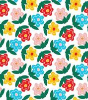 Floral seamless pattern. Hand drawn colorful flowers vector