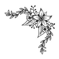 flower ornamental corner. decorative corner frame. Decorative Frame With Floral Ornament. Floral corner design ornament. flower doodle corner ornament. vector