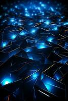 Abstract background with dark blue glowing geometric lines connecting showcasing a modern futuristic technology concept in illustration photo