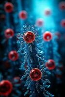 Antibodies bind to receptors on human cells photo