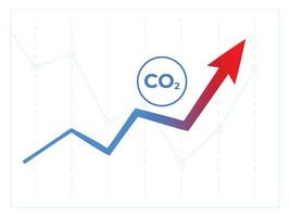 carbón dióxido compensar signo. co2 emisiones arriba tendencia símbolo vector