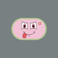 vector illustration of cute ping color mascot cartoon character