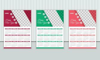 2024 Wall Calendar Design, Wall Calendar Design Template 2024, Simple, Clean, Wall Calendar 2024, All In One. vector