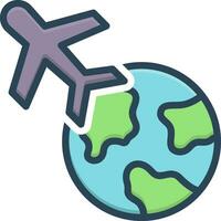 color icon for abroad vector