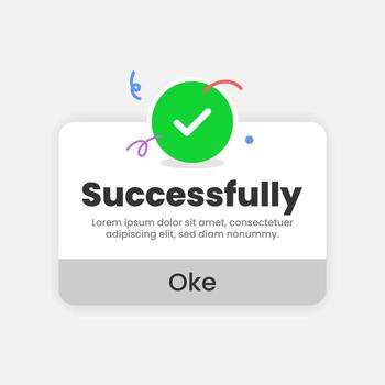 congratulation, done, successful. check mark pop up information message ui concept illustration flat design vector eps10. simple, modern graphic element for landing page, infographic