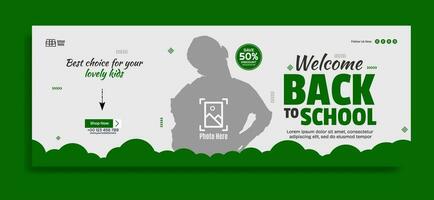 Back to school business horizontal banner template design vector