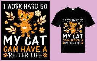 Print Cat Vector T Shirt Design