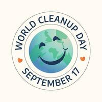 world cleanup day design template good for celebration usage. clean up day vector illustration. globe vector design. vector eps 10.