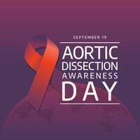 Aortic Dissection Awareness Day design template good for celebration usage. ribbon vector design. flat design. eps 10.