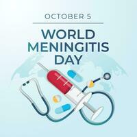 World Meningitis Day design template good for celebration. meningitis ribbon vector illustration. flat ribbon design. flat design. vector eps 10.