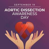 Aortic Dissection Awareness Day design template good for celebration usage. ribbon vector design. flat design. eps 10.