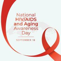 National HIV-AIDS and Aging Awareness Day design tempate good for celebration. red ribbon design template. ribbon design. flat design. vector eps 10.