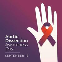 Aortic Dissection Awareness Day design template good for celebration usage. ribbon vector design. flat design. eps 10.