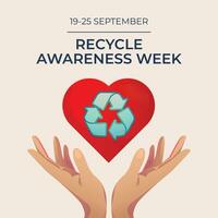 Recycle Awareness Week design template good for celebration usage. recylce awareness vector design. recycle sign flat vector. vector eps 10.