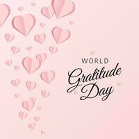 World Gratitude Day design template good for celebration usage. gratitude illustration. heart vector design. flat design. vector eps 10.