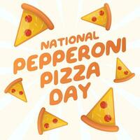 National Pepperoni Pizza Day design template good for celebration usage. pepperoni pizza day vector illustration. flat design. vector eps 10.