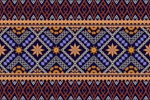 Geometric ethnic oriental traditional art pattern.Figure tribal embroidery style.Design for background,wallpaper,clothing,wrapping,fabric,element,,vector illustration. vector