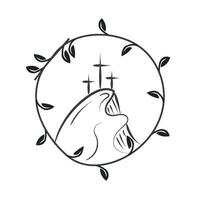 Christian line art design for print or use as banner, poster, photo overlay, apparel design vector