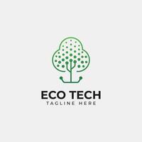 eco tecnología logo y icono vector