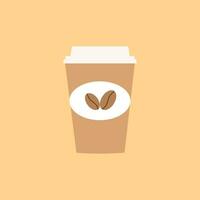 A paper coffee cup isolated on background. vector