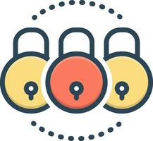 color icon for locks vector