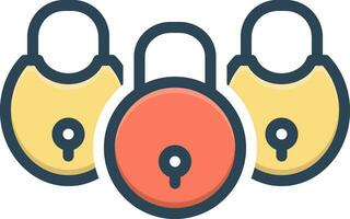 color icon for locks vector